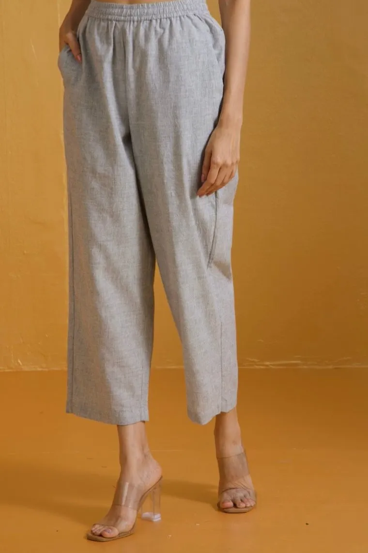 comfort fit pants - light grey south cotton