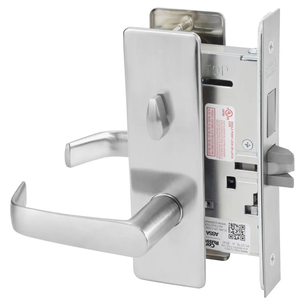 Corbin Russwin ML2030-NSM Privacy Bedroom or Bathroom Mortise Lock, Newport Lever, M Escutcheon