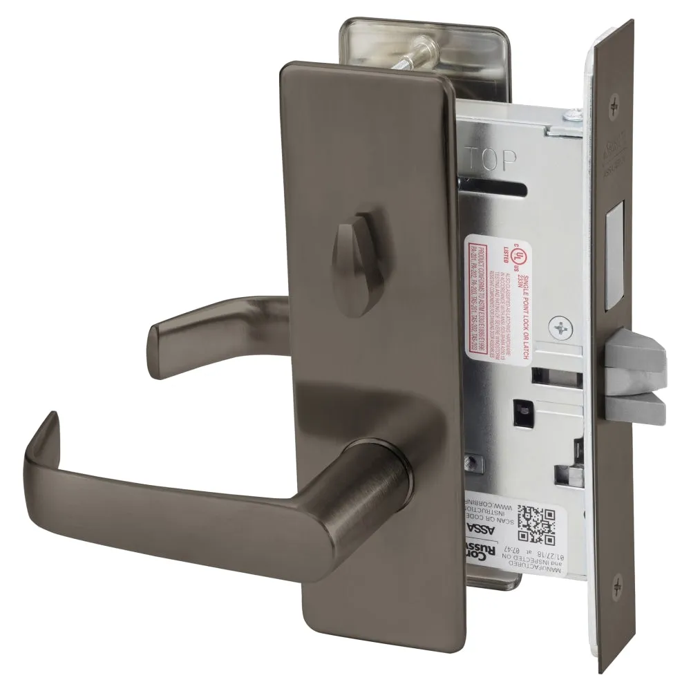 Corbin Russwin ML2030-NSM Privacy Bedroom or Bathroom Mortise Lock, Newport Lever, M Escutcheon