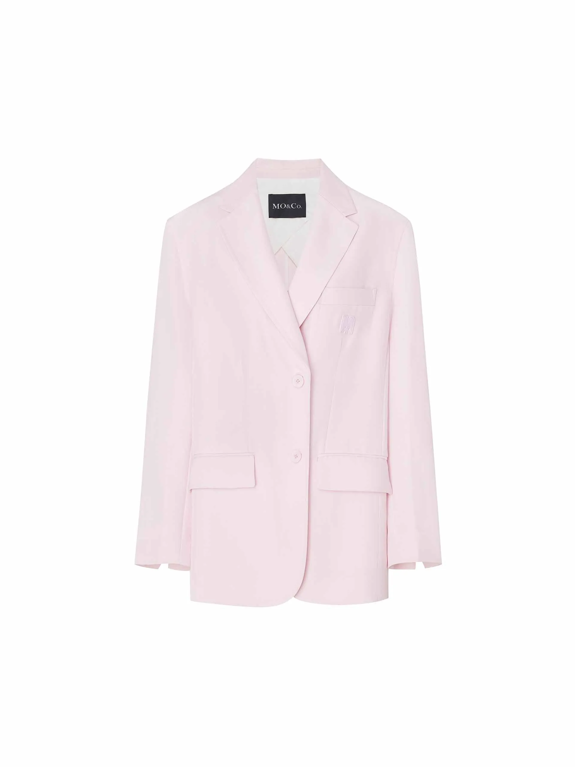 Cotton Blend Structured Blazer