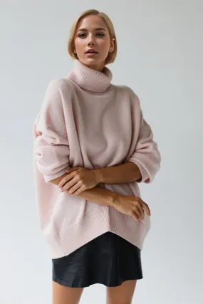 Cozy Turtleneck Dropped Shoulder Long Sleeve Sweater