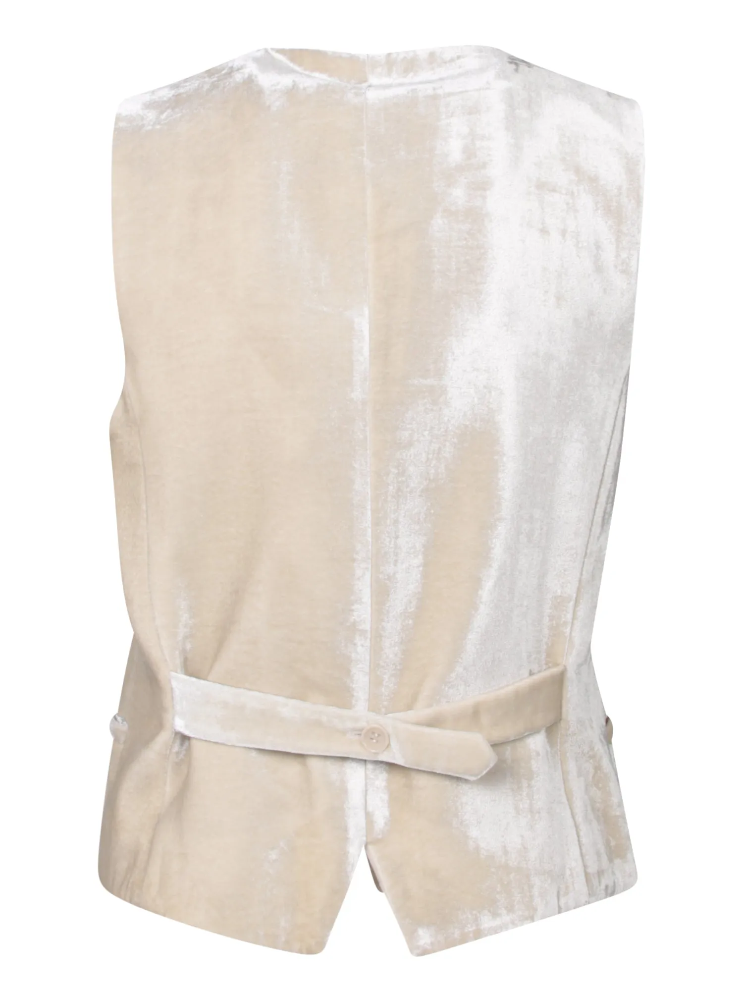 Cream Silk Velvet Vest