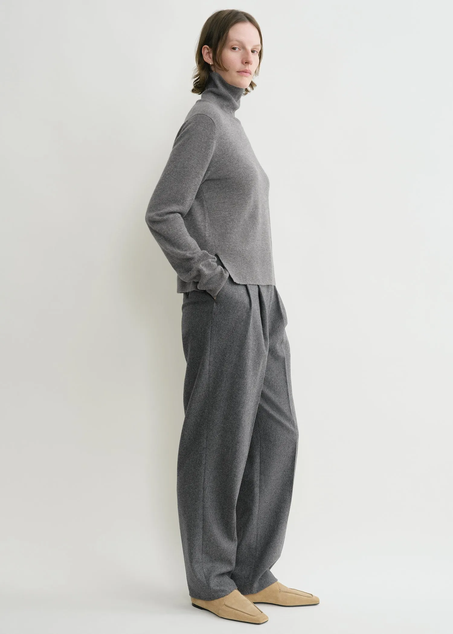 Cropped turtleneck grey melange