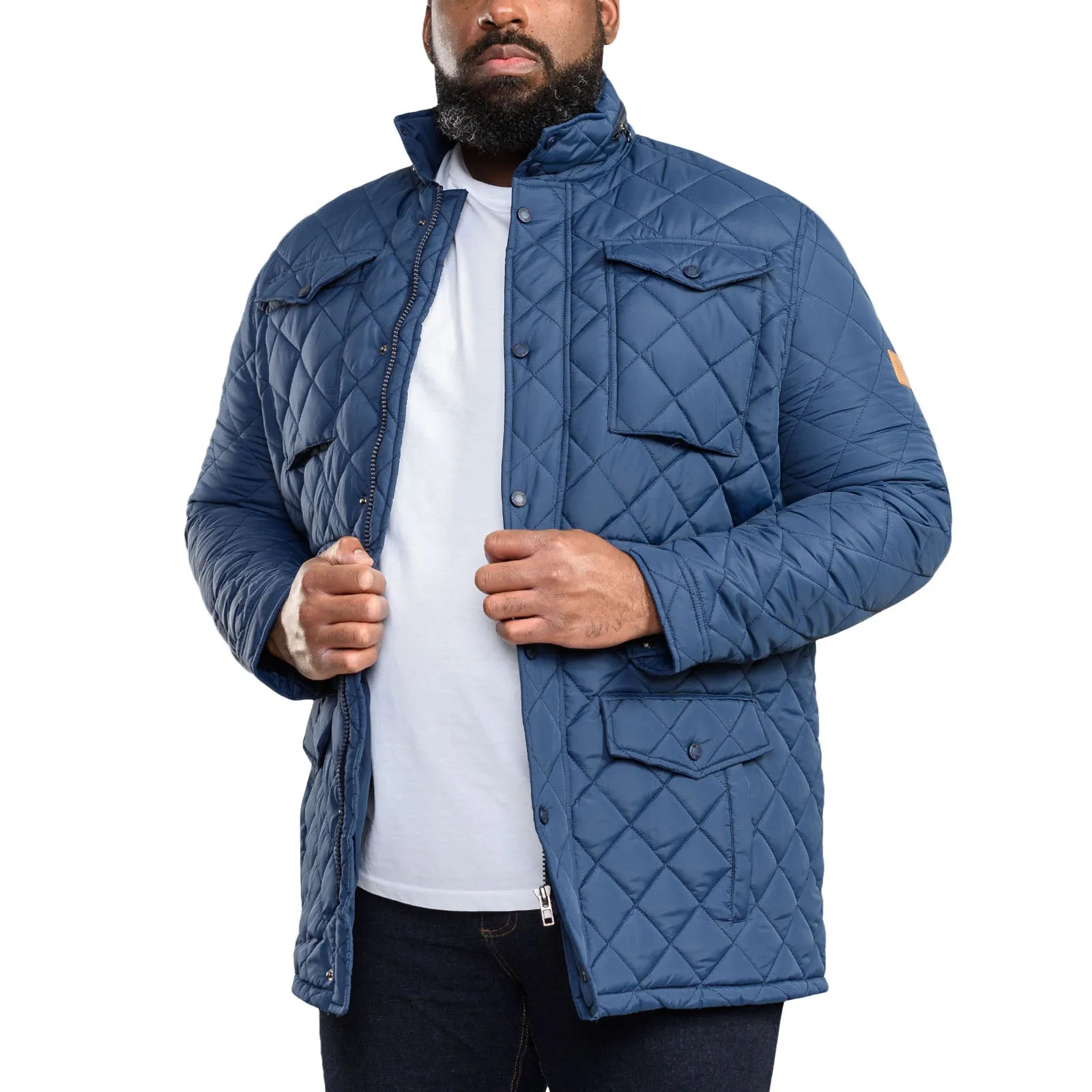 D555 Mens Dalwood Big & Tall Quilted Jacket - Navy