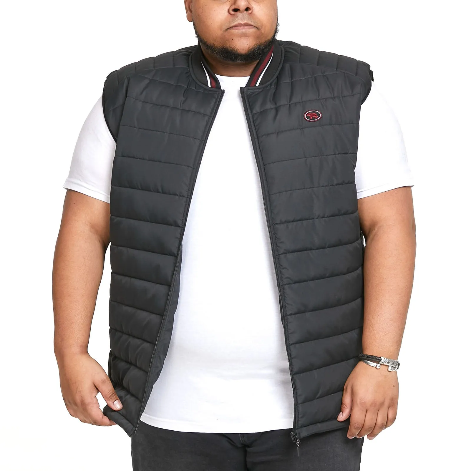 D555 Mens Ralph Big & Tall Padded Puffer Gilet - Black