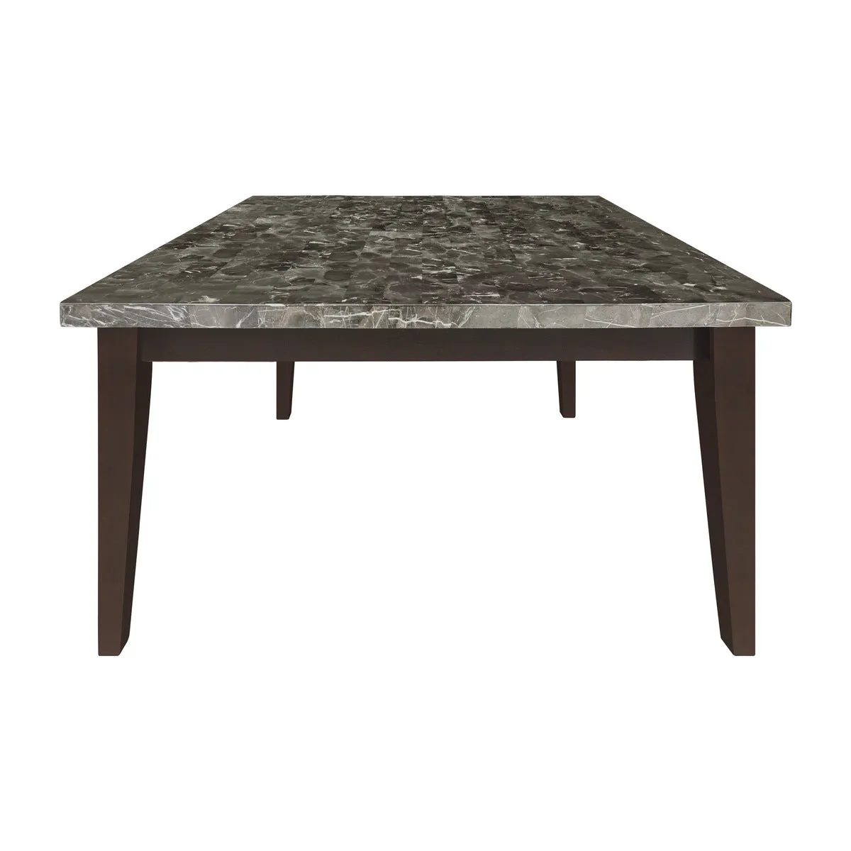 Dark Cherry Counter Height Table with Black Marble Top - Seats 6