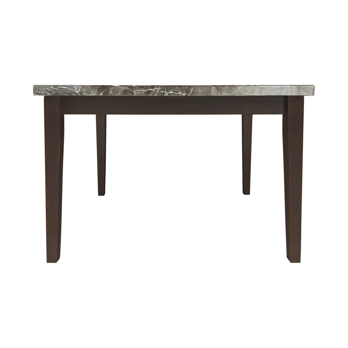 Dark Cherry Counter Height Table with Black Marble Top - Seats 6