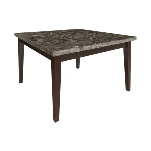 Dark Cherry Counter Height Table with Black Marble Top - Seats 6