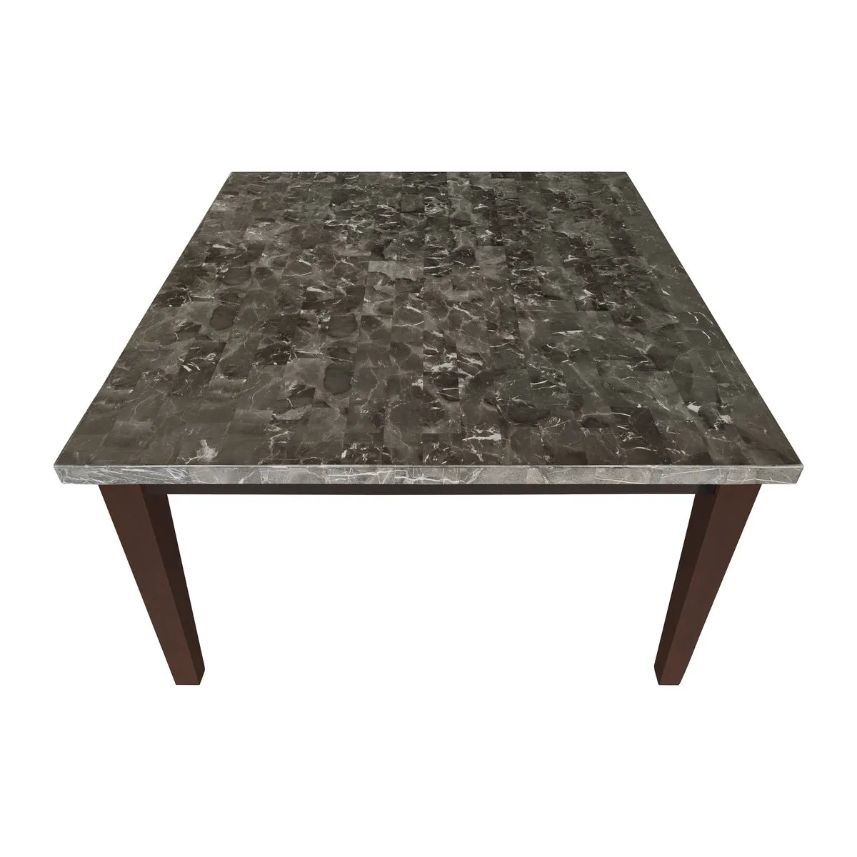 Dark Cherry Counter Height Table with Black Marble Top - Seats 6