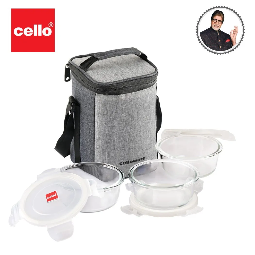 Delighta Borosilicate Glass Lunch Box with Jacket, Round