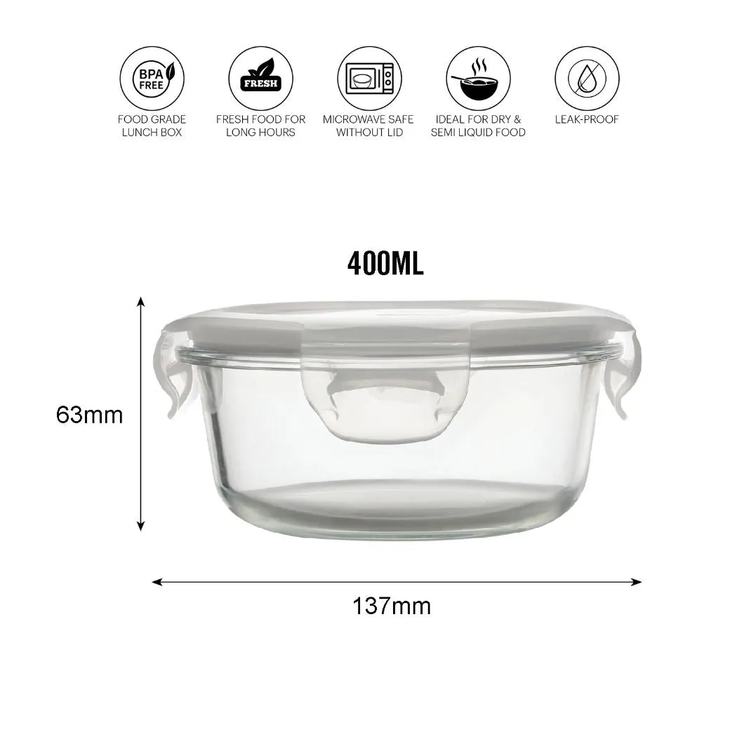 Delighta Borosilicate Glass Lunch Box with Jacket, Round