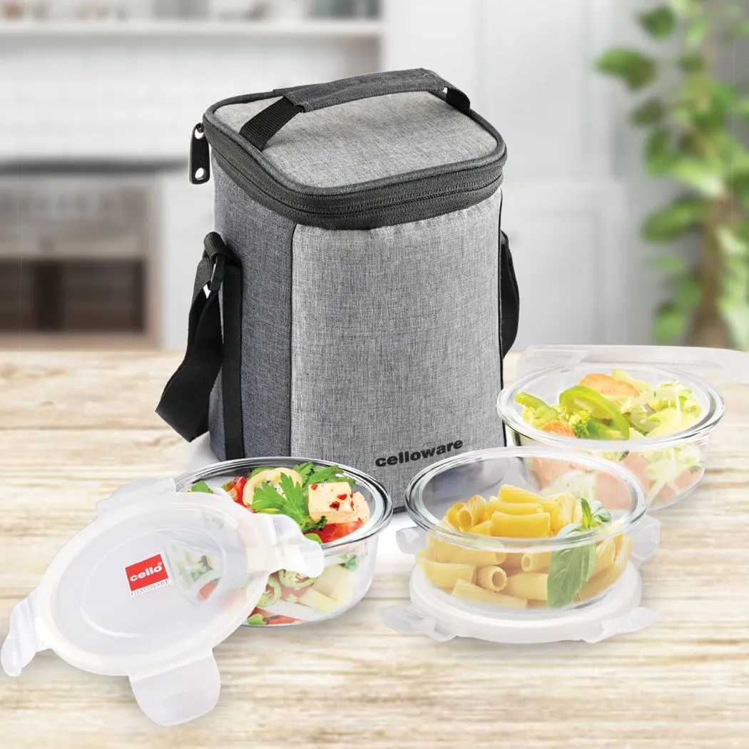 Delighta Borosilicate Glass Lunch Box with Jacket, Round