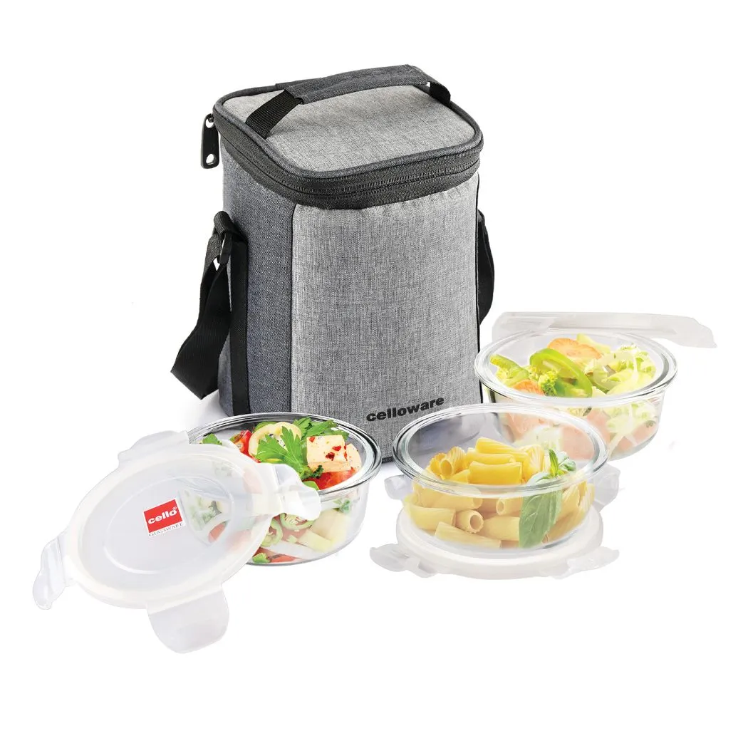 Delighta Borosilicate Glass Lunch Box with Jacket, Round