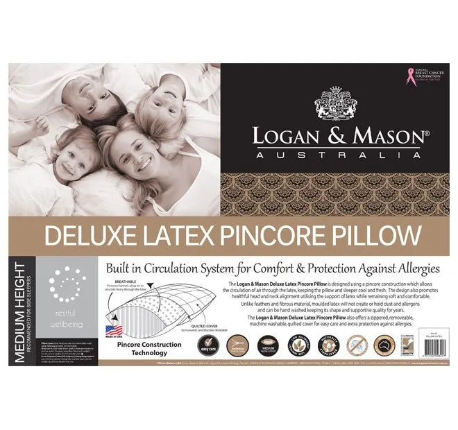 Deluxe Pure Latex Pincore Pillow by Logan & Mason