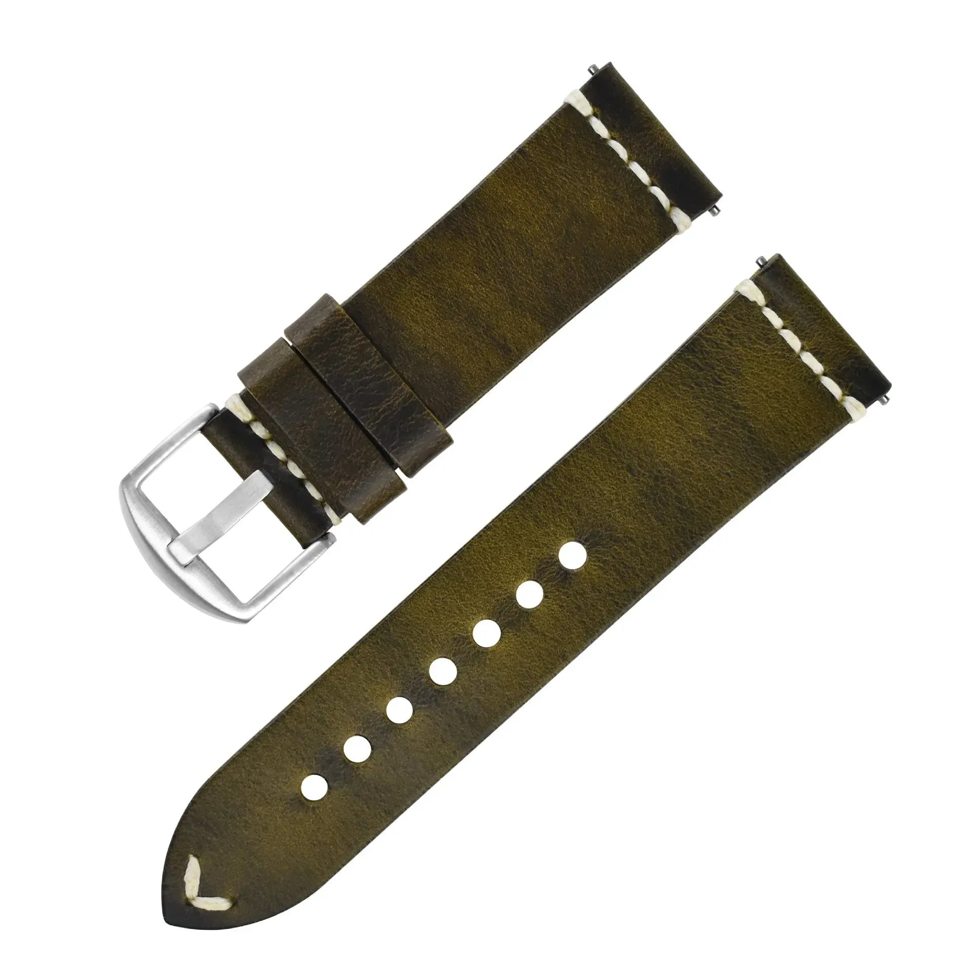 Discoloring Oil Wax Top Layer Cowhide Watch Strap