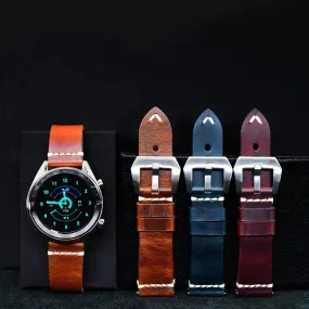 Discoloring Oil Wax Top Layer Cowhide Watch Strap