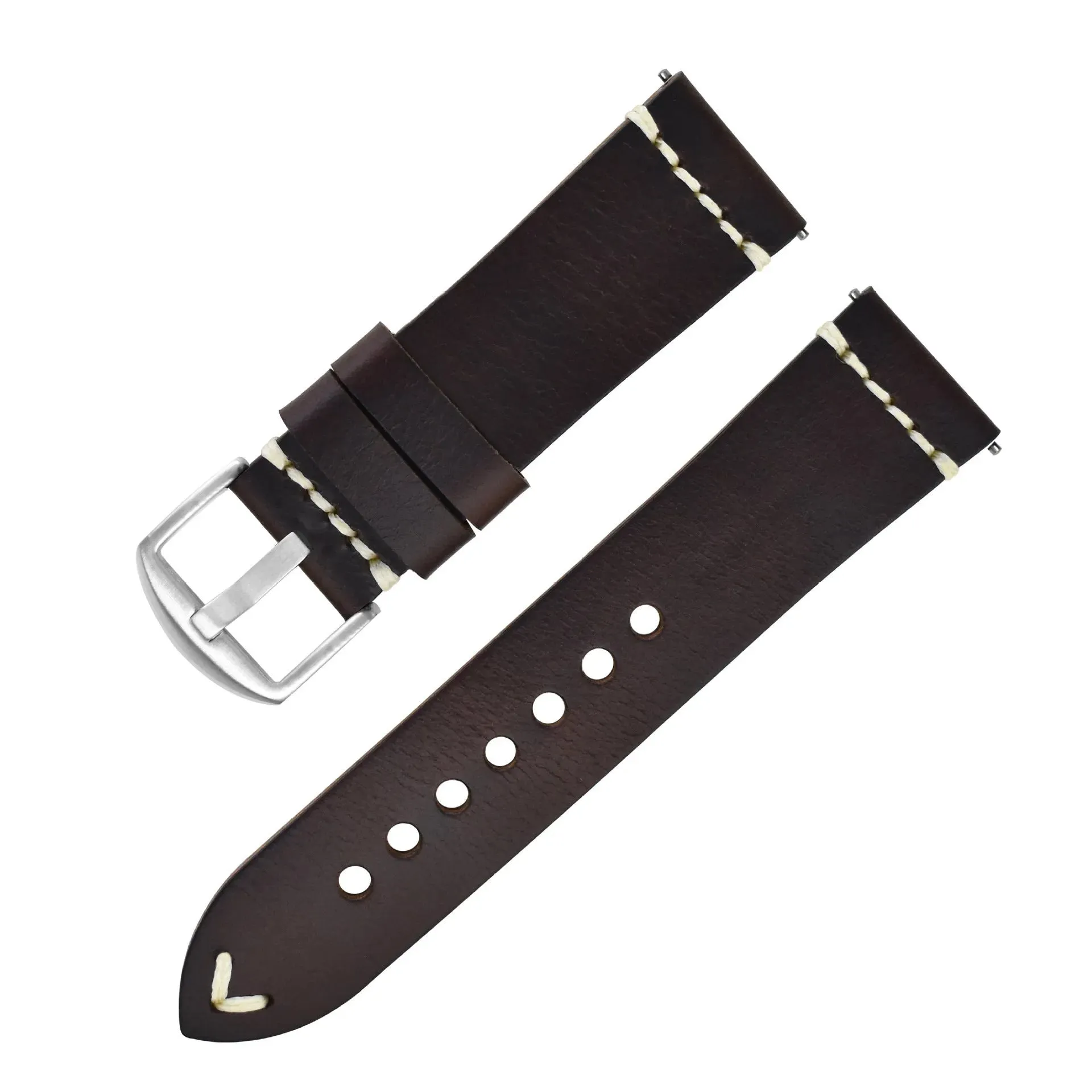 Discoloring Oil Wax Top Layer Cowhide Watch Strap