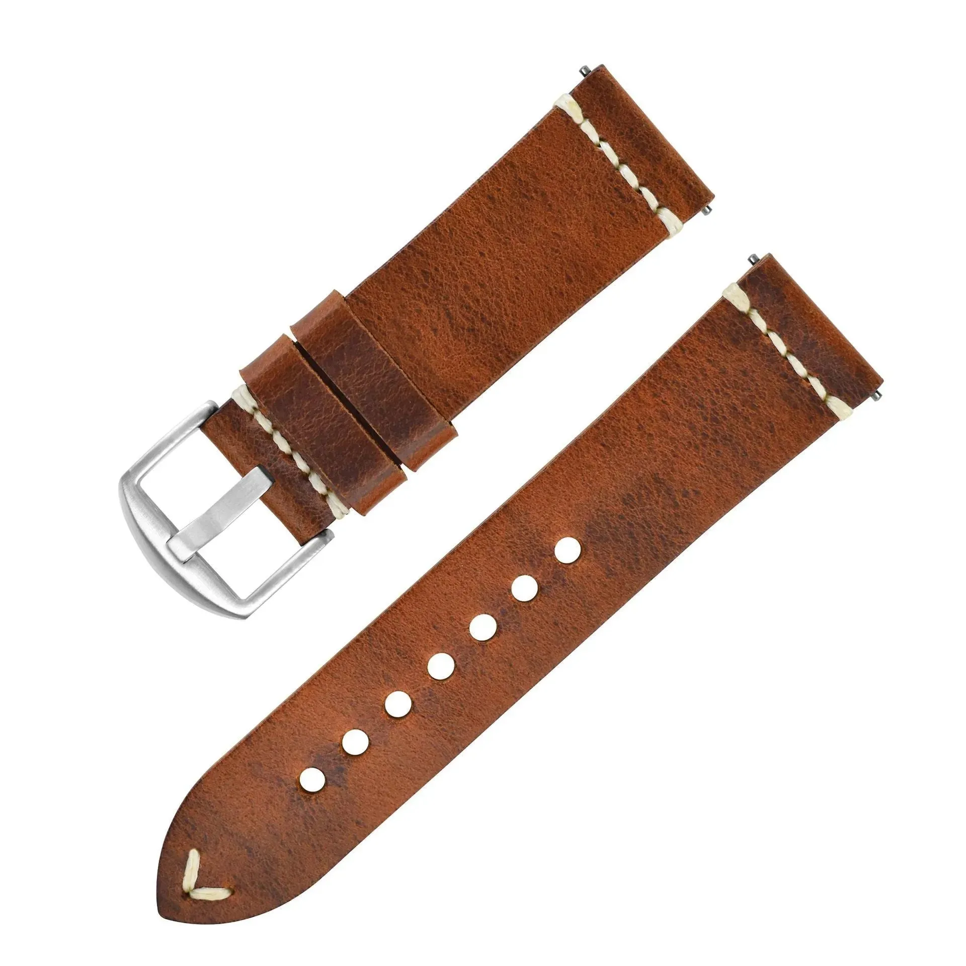 Discoloring Oil Wax Top Layer Cowhide Watch Strap