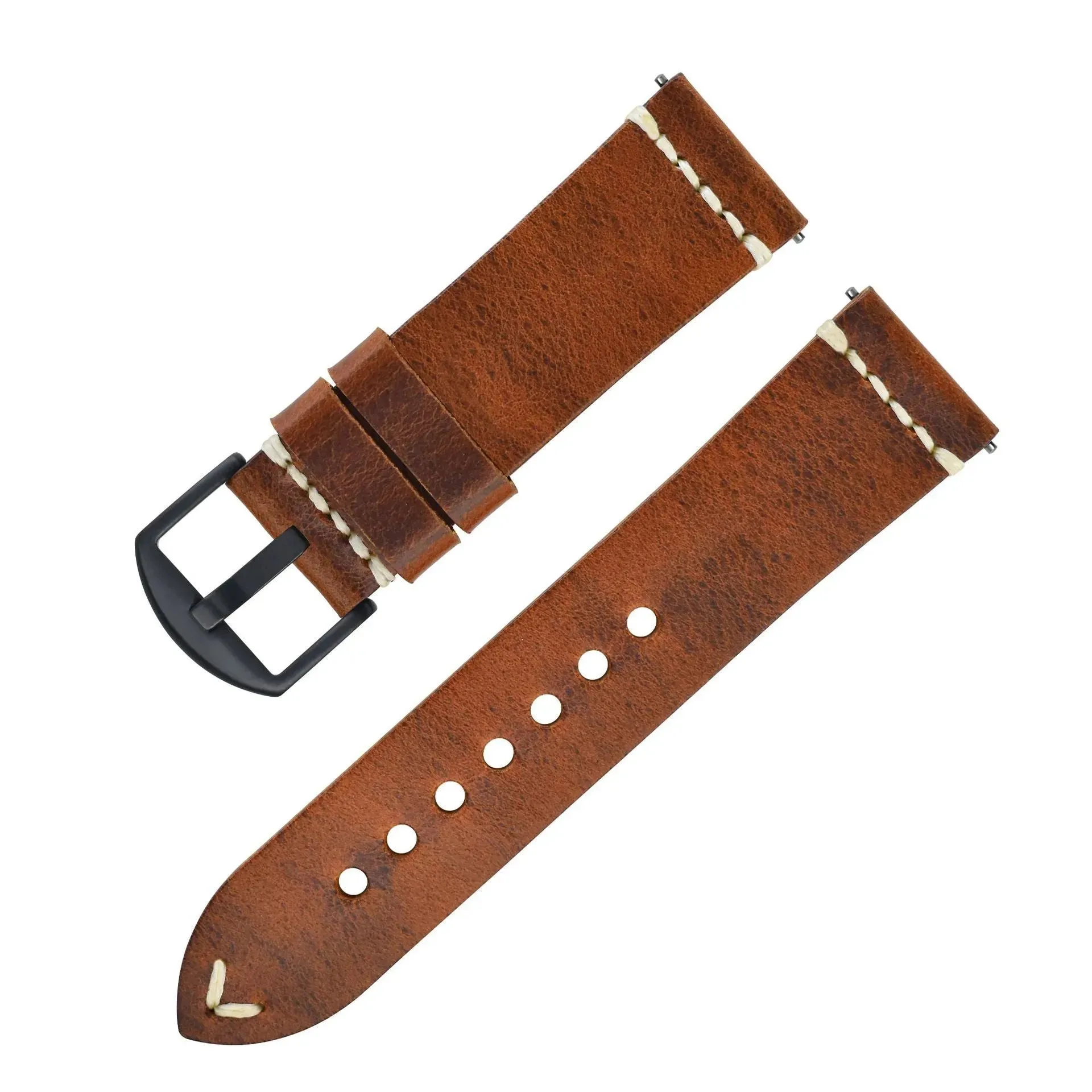 Discoloring Oil Wax Top Layer Cowhide Watch Strap