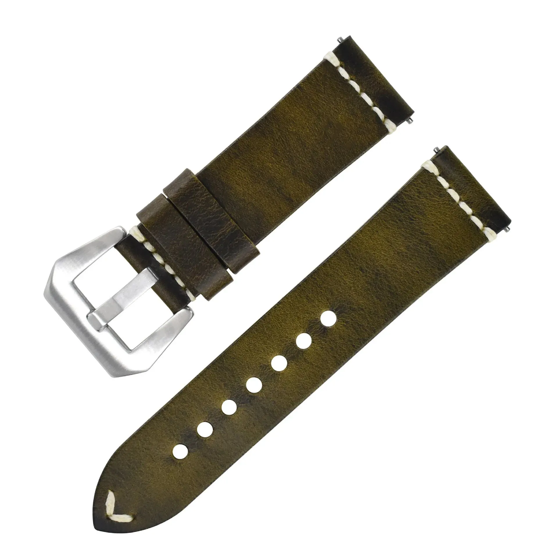 Discoloring Oil Wax Top Layer Cowhide Watch Strap