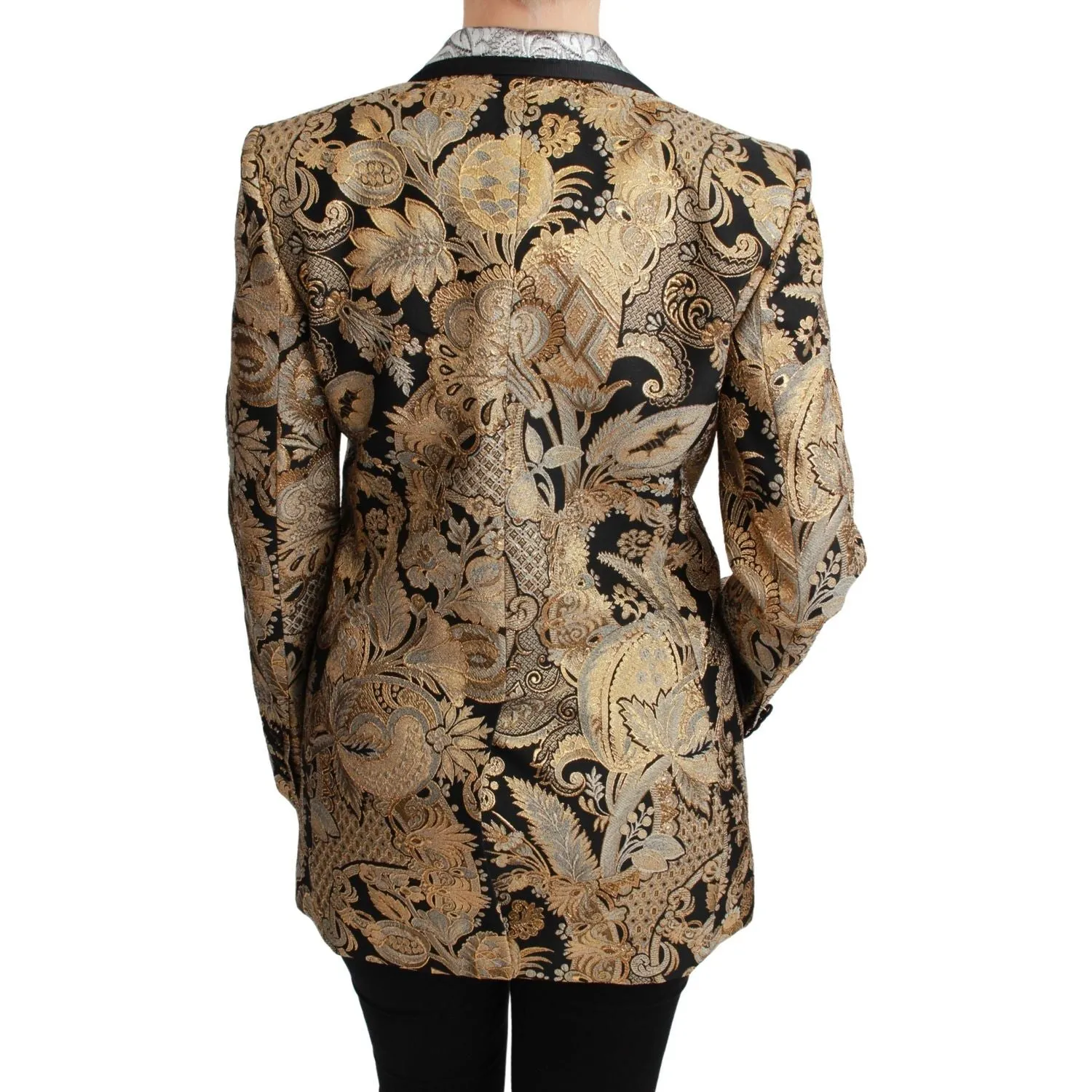 Dolce & Gabbana Elegant Gold Floral Jacquard Blazer