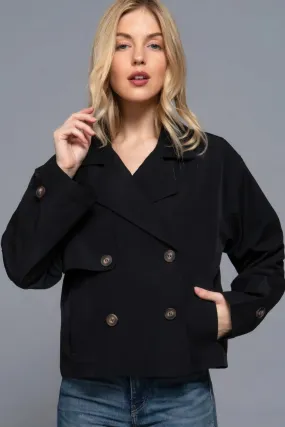 Double Breasted Short Women's Trench Coat