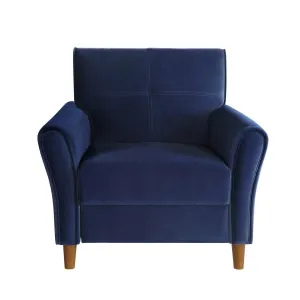 Dunleith Collection Chair Blue Velvet Fabric