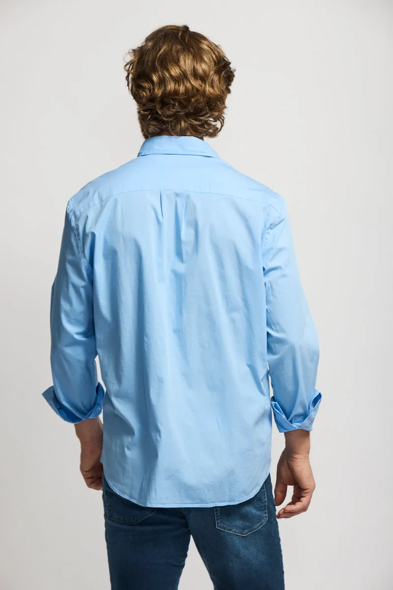 Easy Mondays Poplin Shirt Washed Blue SS24