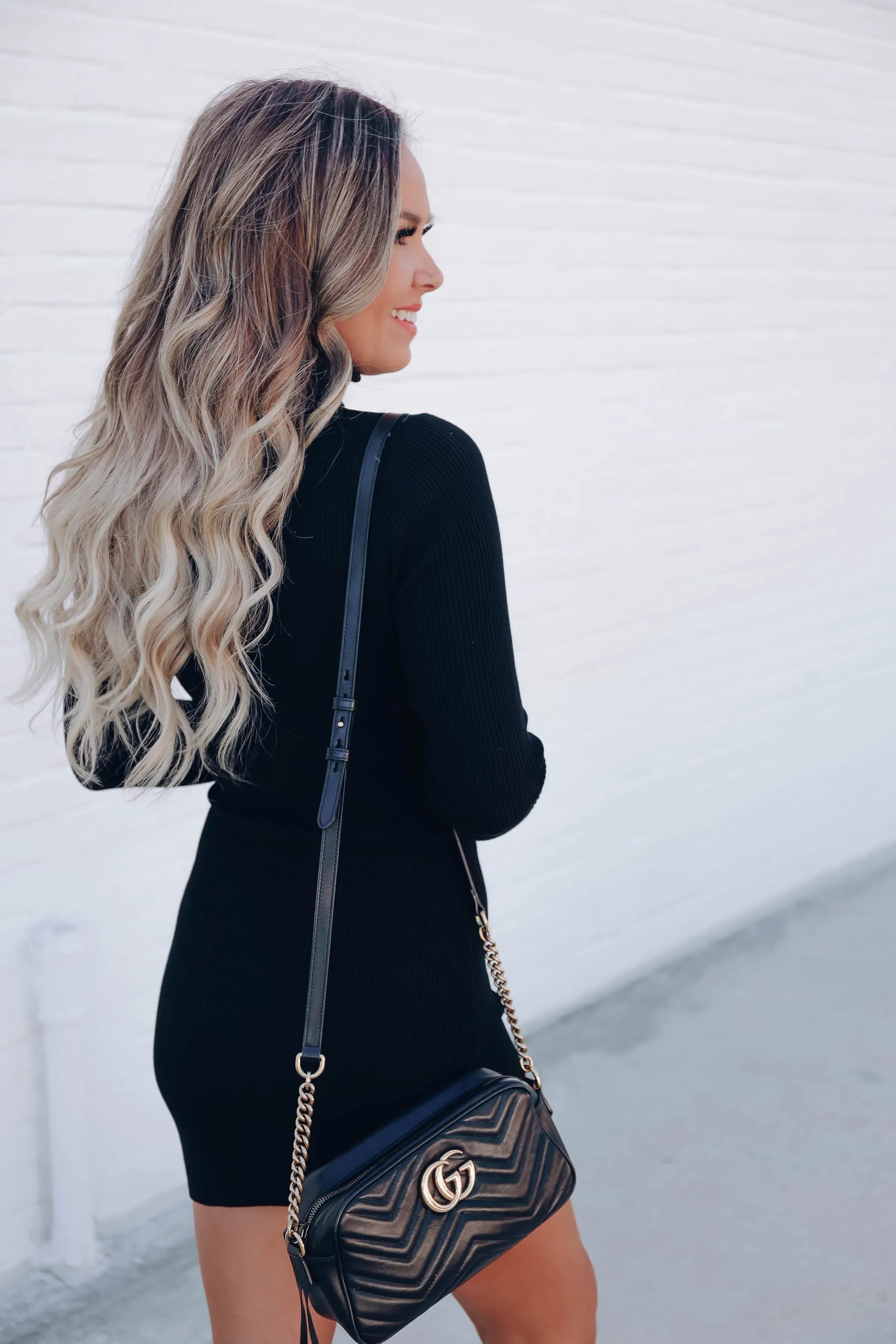 Effortless Style Turtleneck Sweater Dress - Black