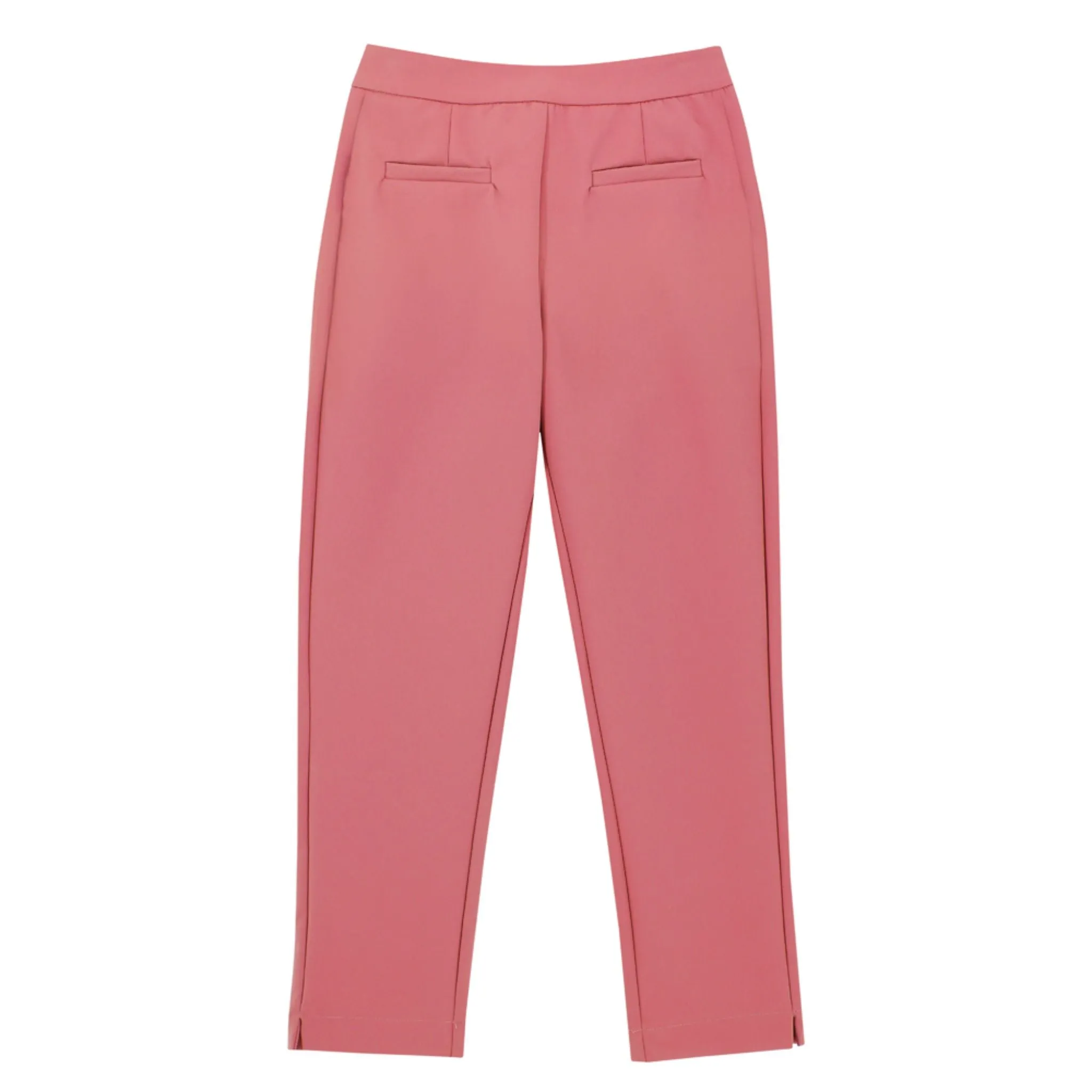 ENRO High-Waisted Capri Pants With Side Pockets - Pink