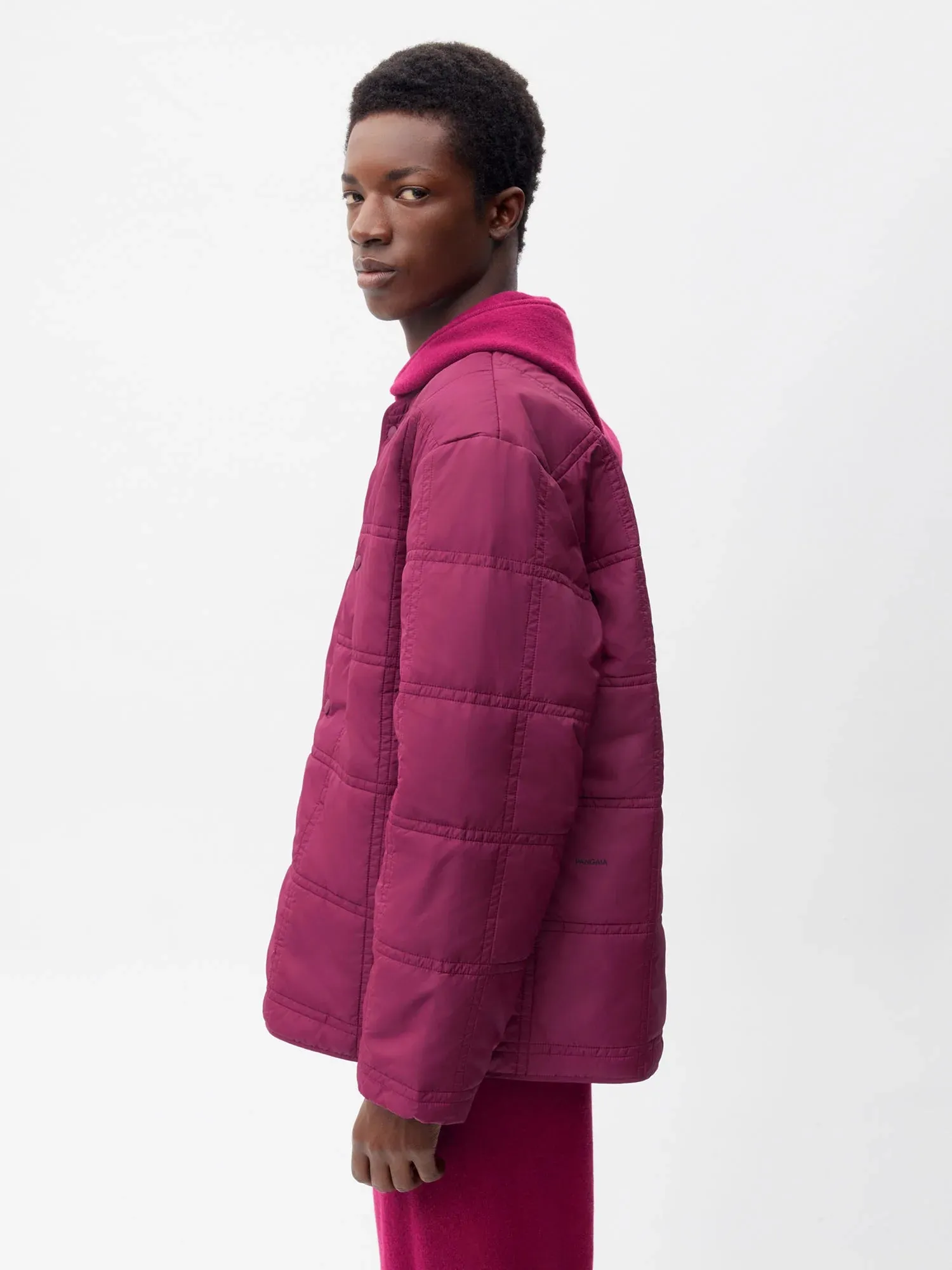 FLWRDWN™ Quilted Collarless Jacket—plum purple