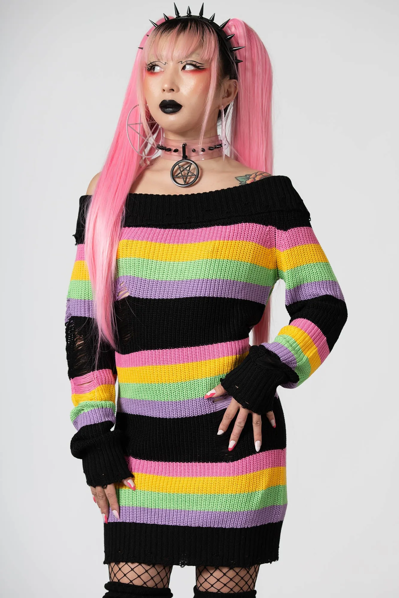 Good Vibes Knit Sweater Dress