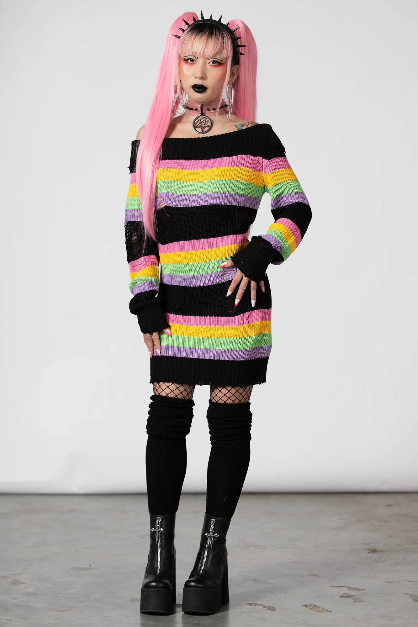 Good Vibes Knit Sweater Dress