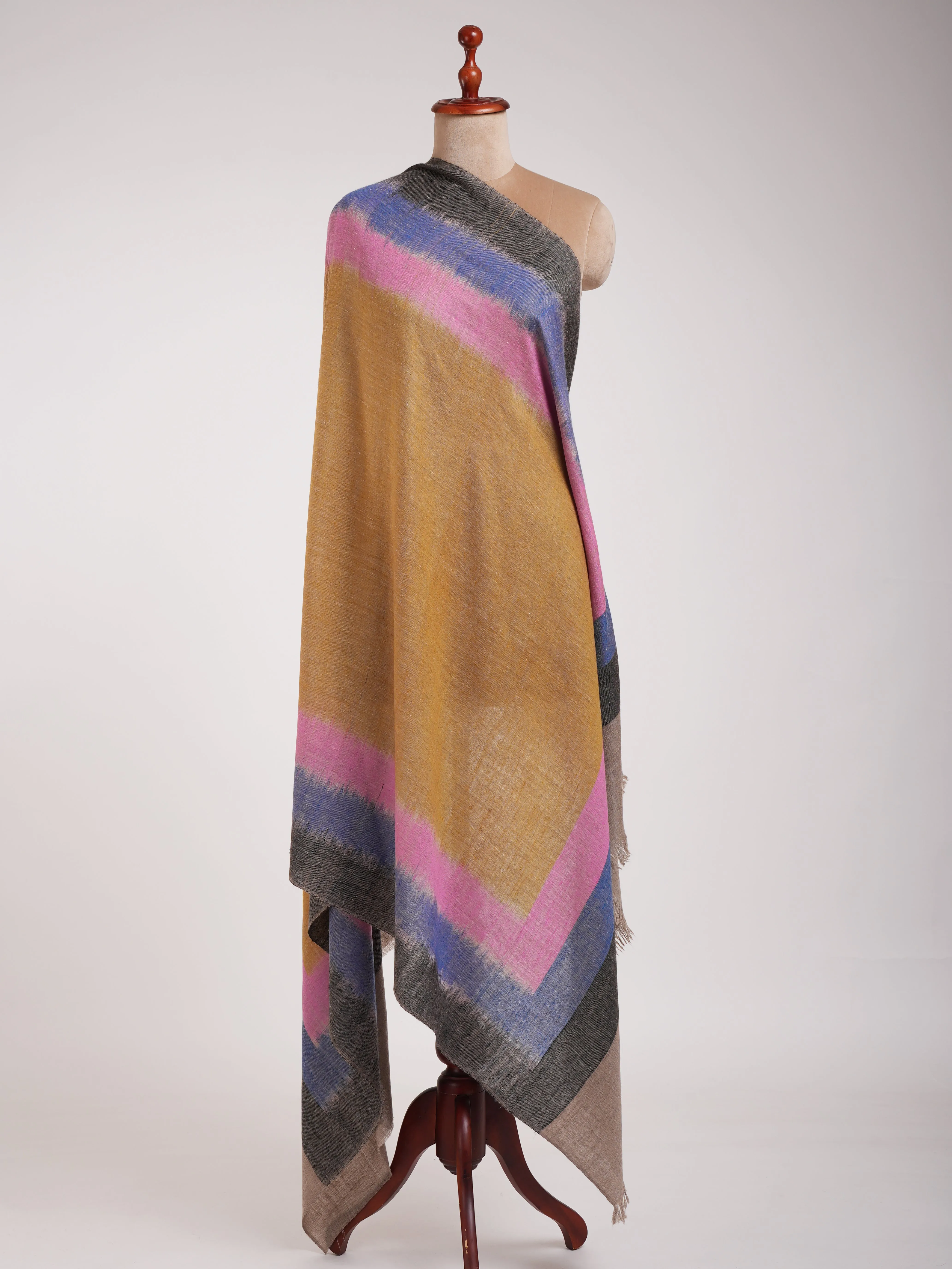 Handloomed Ikat Kashmiri Pashmina Shawl