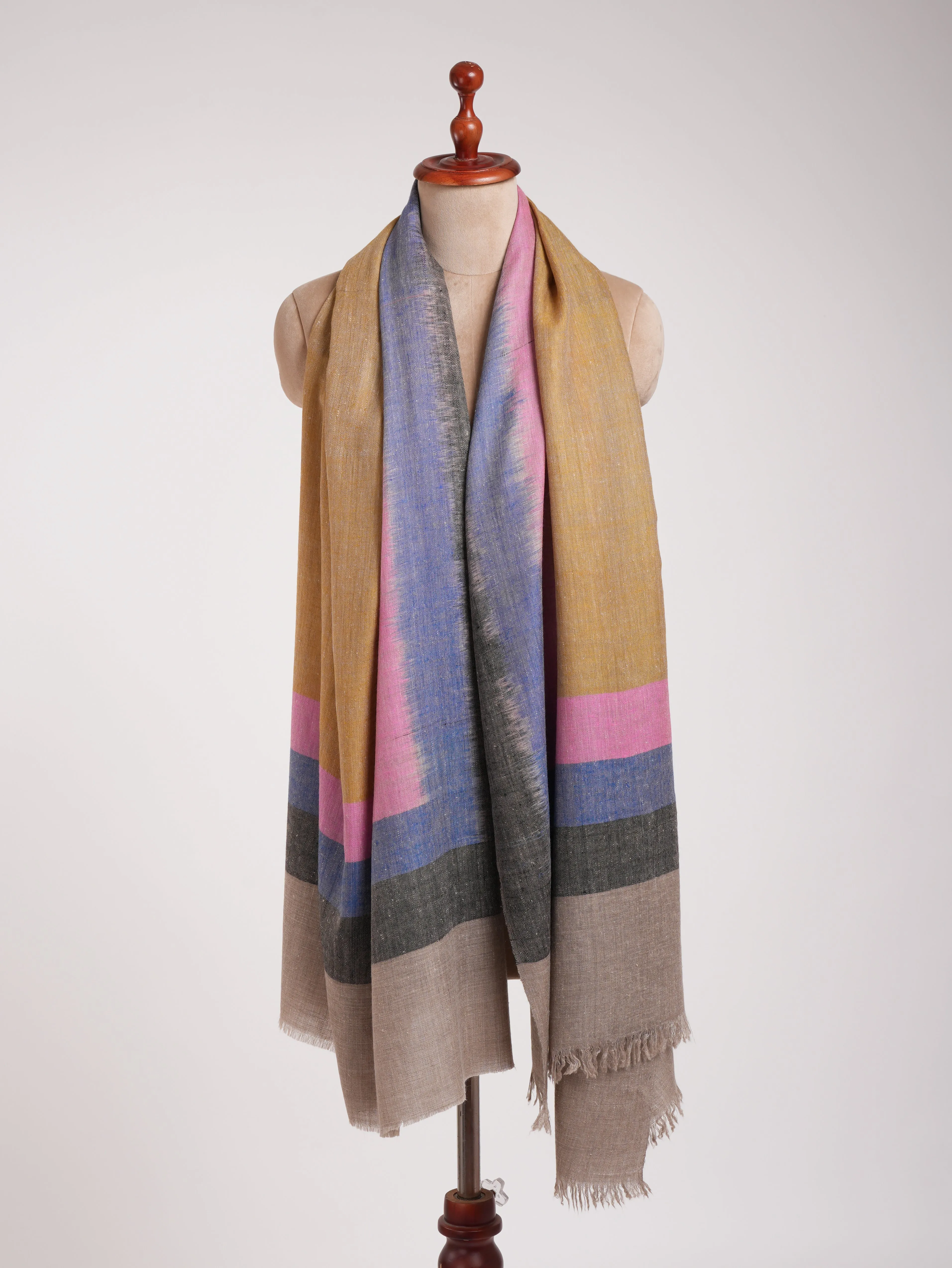 Handloomed Ikat Kashmiri Pashmina Shawl