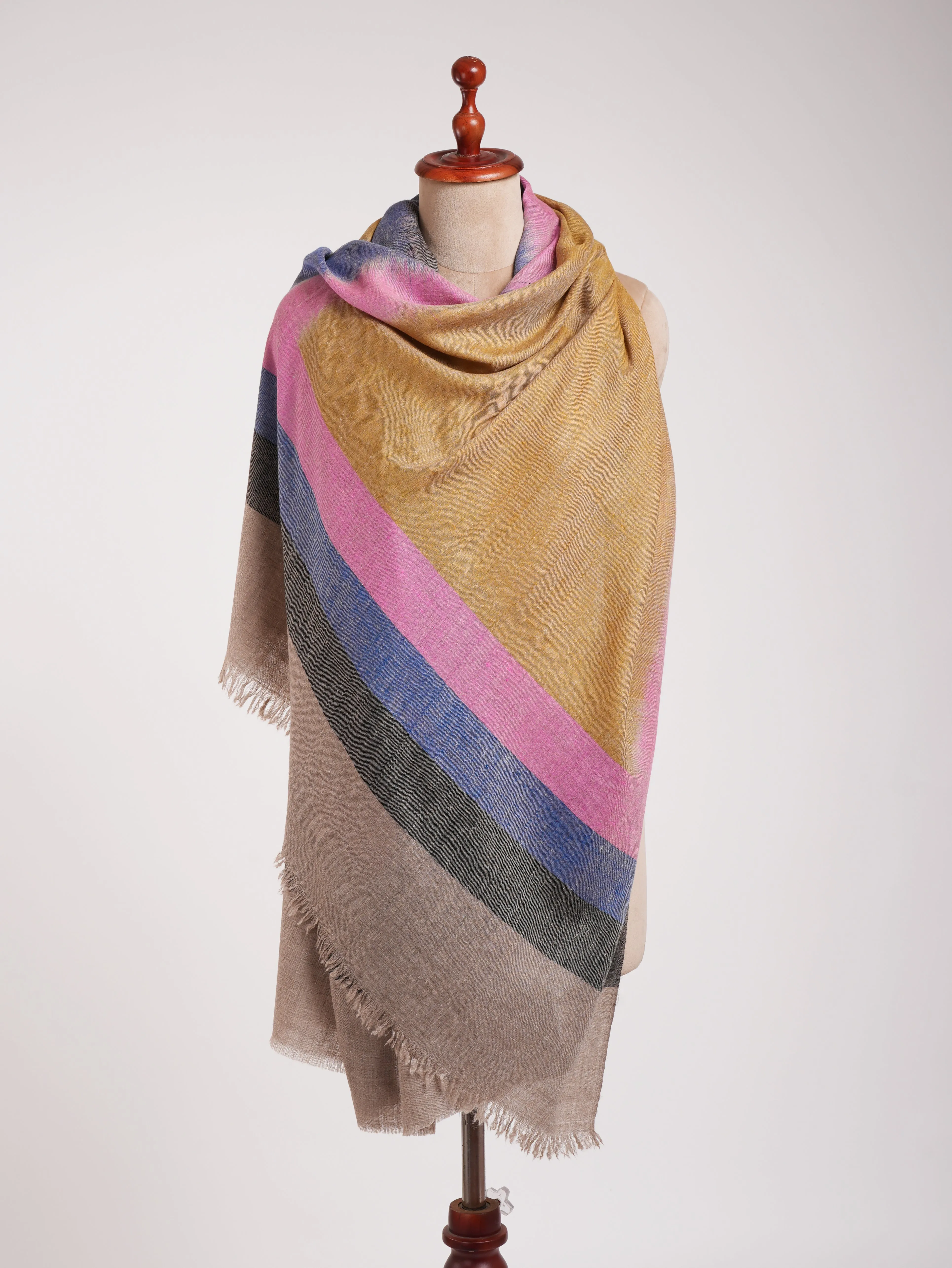 Handloomed Ikat Kashmiri Pashmina Shawl