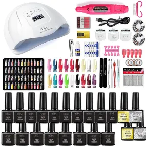 IGIA Nail Salon Kit With UV Led Lamp Manicure Set Tools & Colors Nail Gel Polish Kit