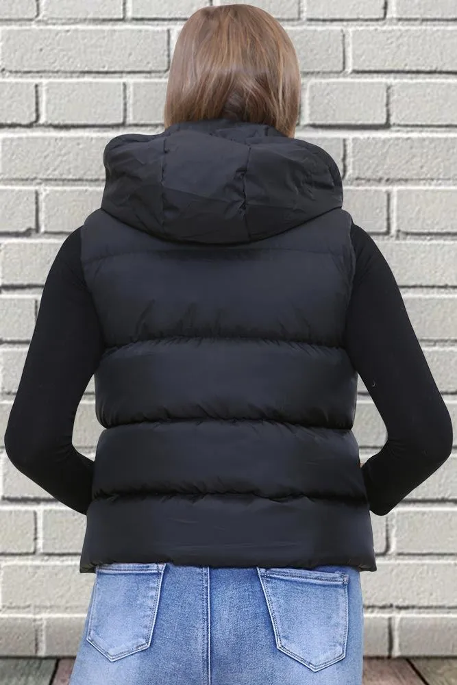 Italian Puffer Zip Hooded Short Gilet