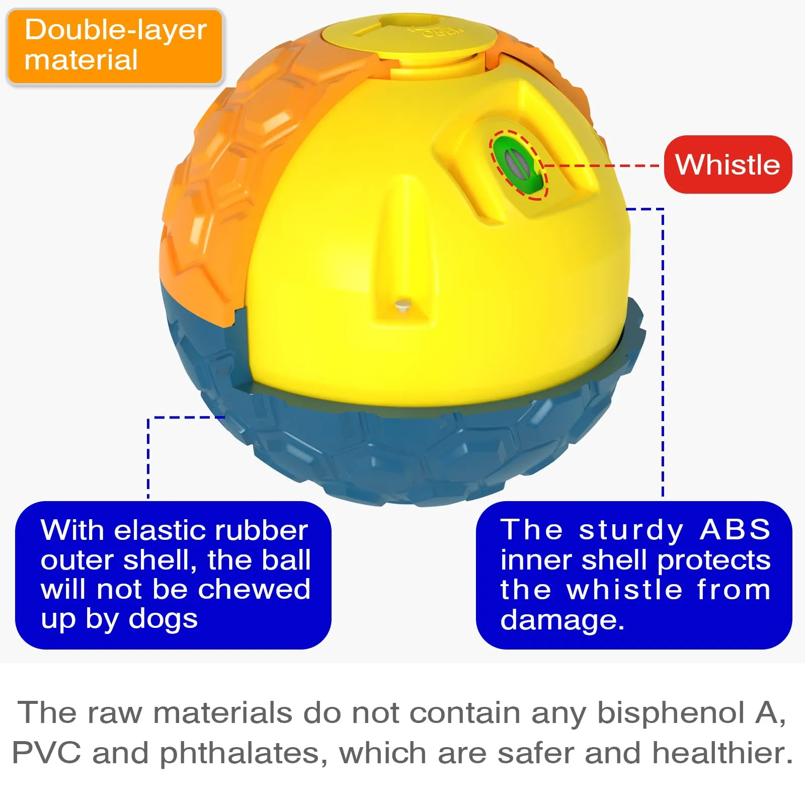 KADTC Dog Puzzles Balls-Adjustable Food Dispensing Treat Dispenser Feeding Puzzle Feeder Toy Wobble Wag Talking Giggle Squeaky Puppy Chew Rubber Ball for Small/Medium/Large Aggressive Chewers Dogs