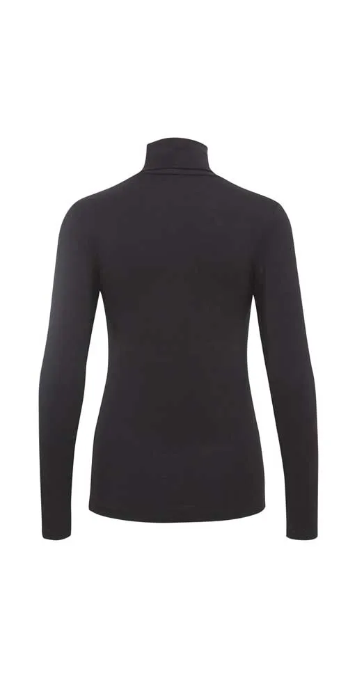 Kaffe Rollneck Top, black