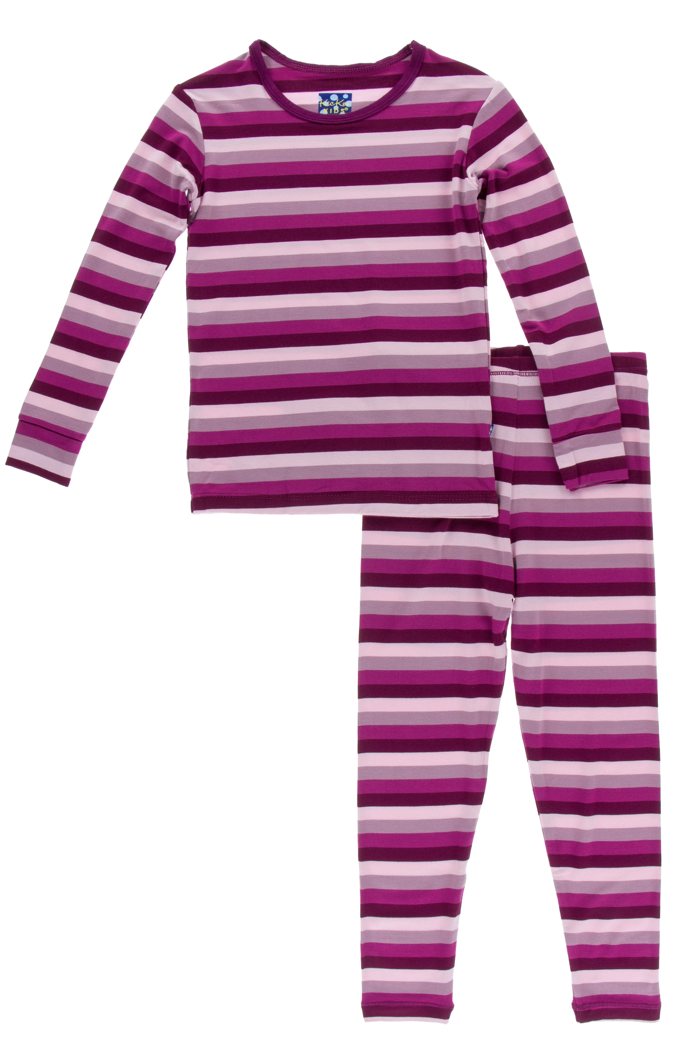 KicKee Pants Coral Stripe L/S Pajama Set