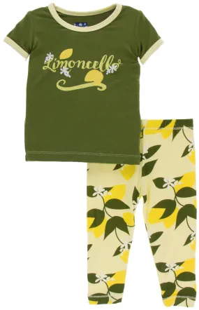 KicKee Pants Lime Blossom Lemon Tree S/S Pajama Set with Pants