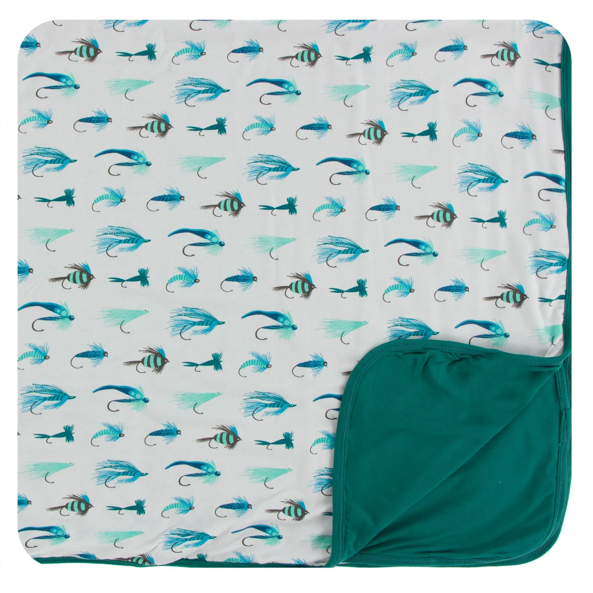 KicKee Pants Natural Fishing Flies Toddler Blanket