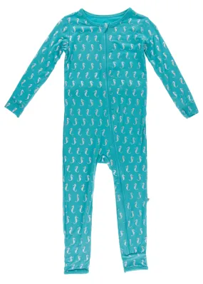 KicKee Pants Neptune Mini Seahorses Coverall with Zipper