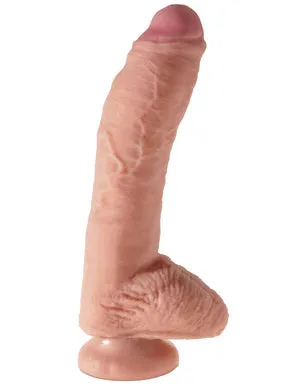 King Cock Dual Density 10 Cock WBalls Flesh "