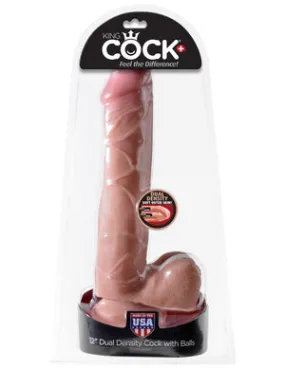 King Cock Dual Density 12 Fat Cock WBalls Flesh "