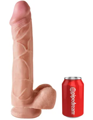 King Cock Dual Density 12 Fat Cock WBalls Flesh "