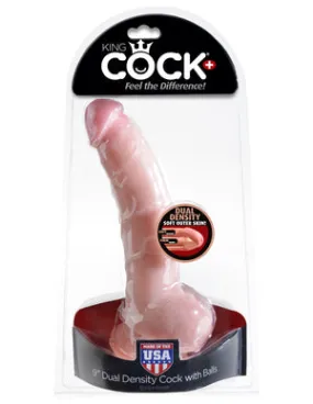 King Cock Dual Density 9 Cock WBalls Flesh "