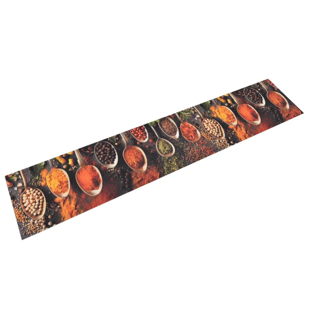 Kitchen Rug Washable Spoon & Spices 60x300 cm Velvet