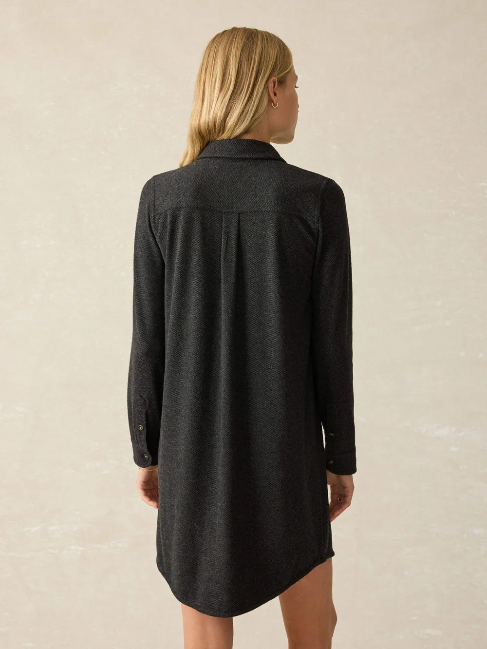 LEGEND SWEATER DRESS - HEATHERED BLACK TWILL